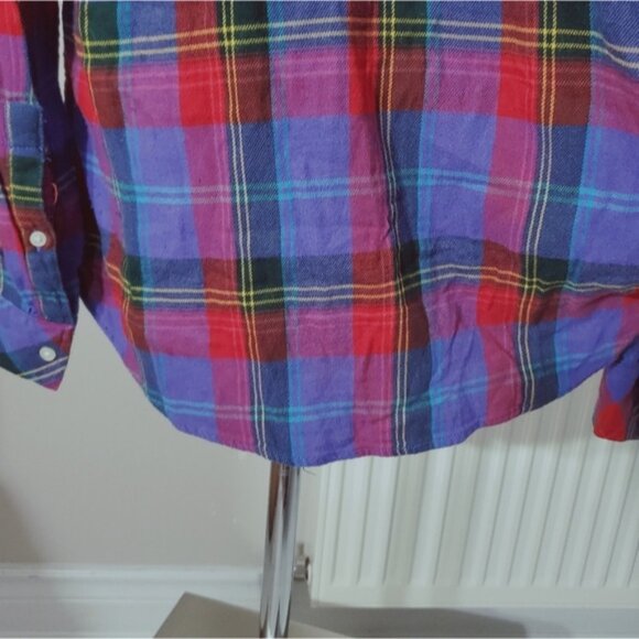 GAP "Purple Plaid" Super soft Cottagecore Long sleeve top- M - Picture 13 of 15